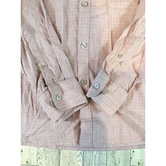 Marc Anthony Cotton Slim Fit Shirt‎ Button Front Long Sleeve Pink Mens 2XL - Picture 8 of 10